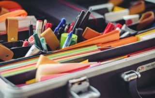 organize school supplies at home